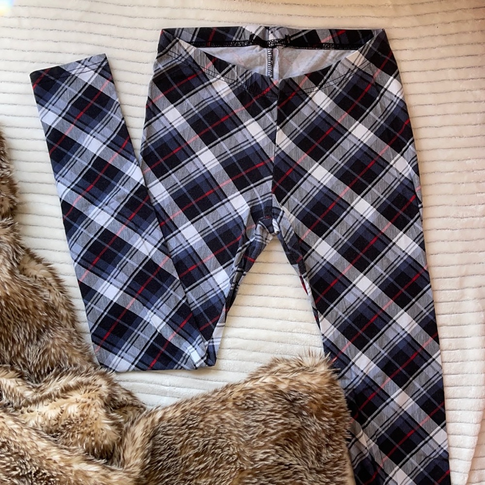 Plaid patterned leggings - Size S.